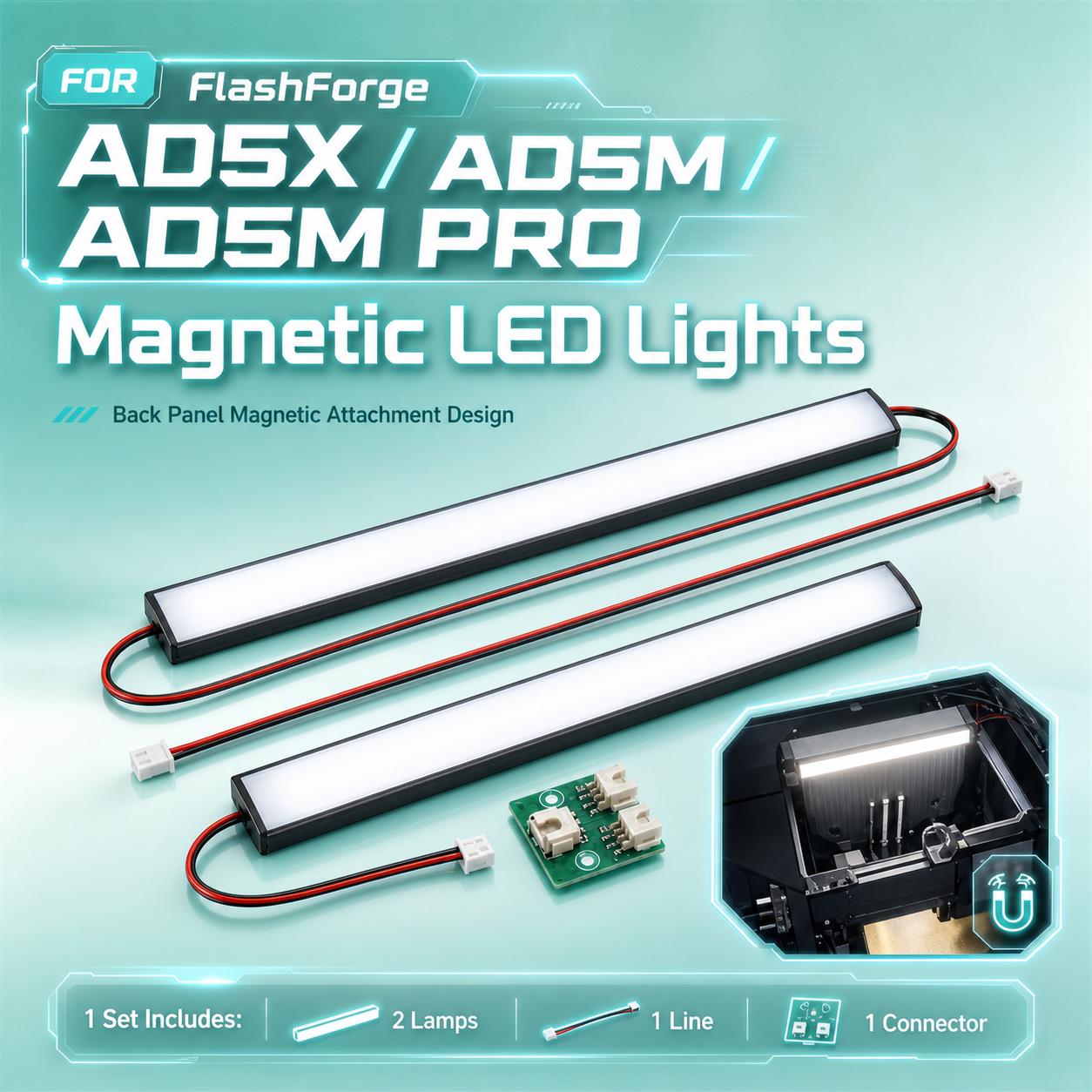 3D Printer Cable Chain - شريط إضاءة فائق السطوع من FLASHFORGE