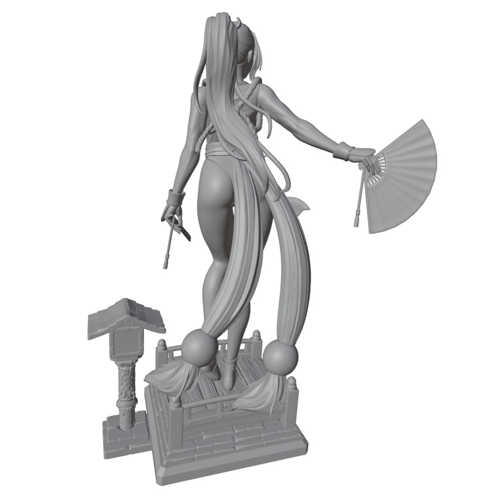 تمثال فتاة مثيرة بشعر طويل مصغ - مراجعة 3D Printing Mockup وسعره