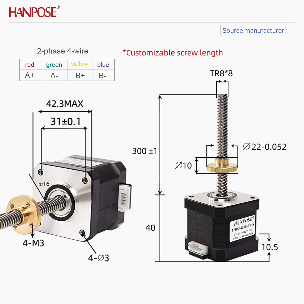 محرك متدرج حلزوني ثنائي الطور  - مراجعة Lead Screw Stepper وسعره