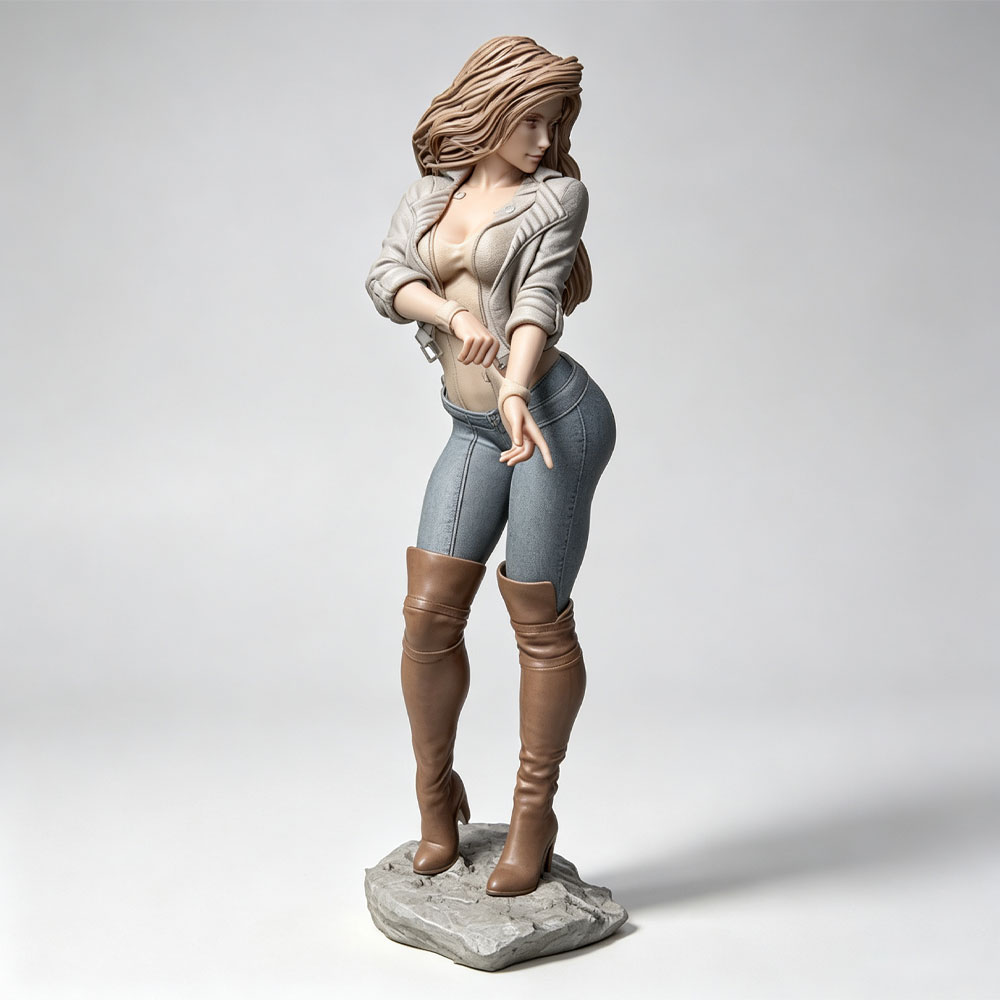 شخصية أنثوية واقعية وعصرية بمق - مراجعة 3D Printing Mockup وسعره