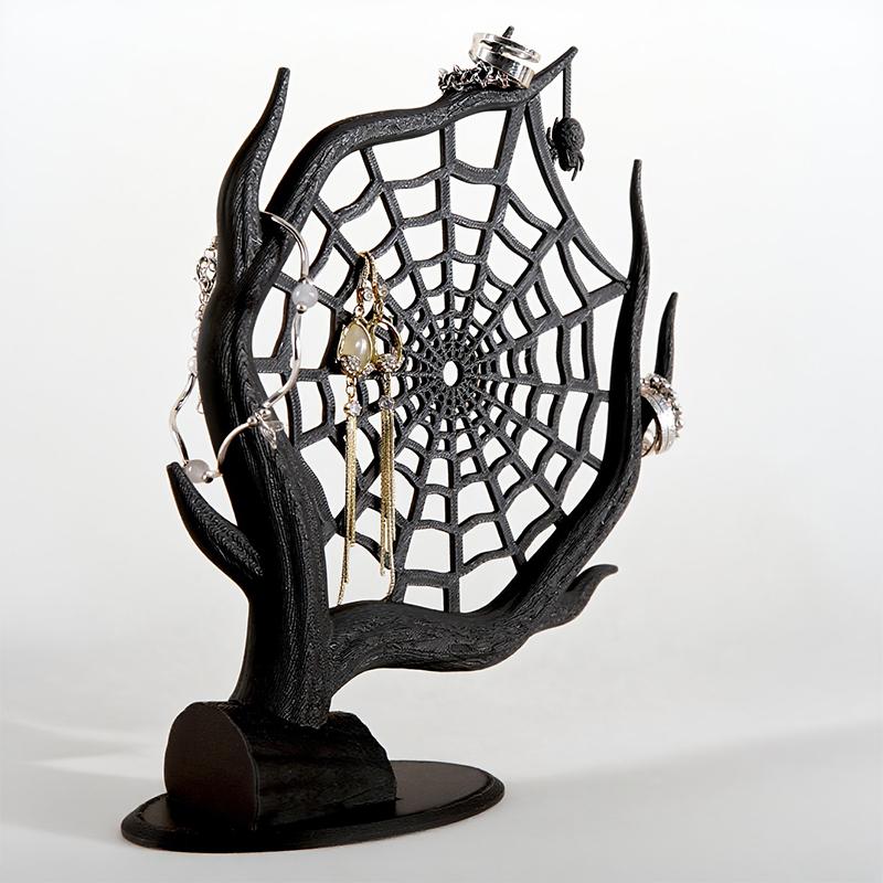حامل مجوهرات على شكل شبكة عنكب - مراجعة 3D Printing Web وسعره
