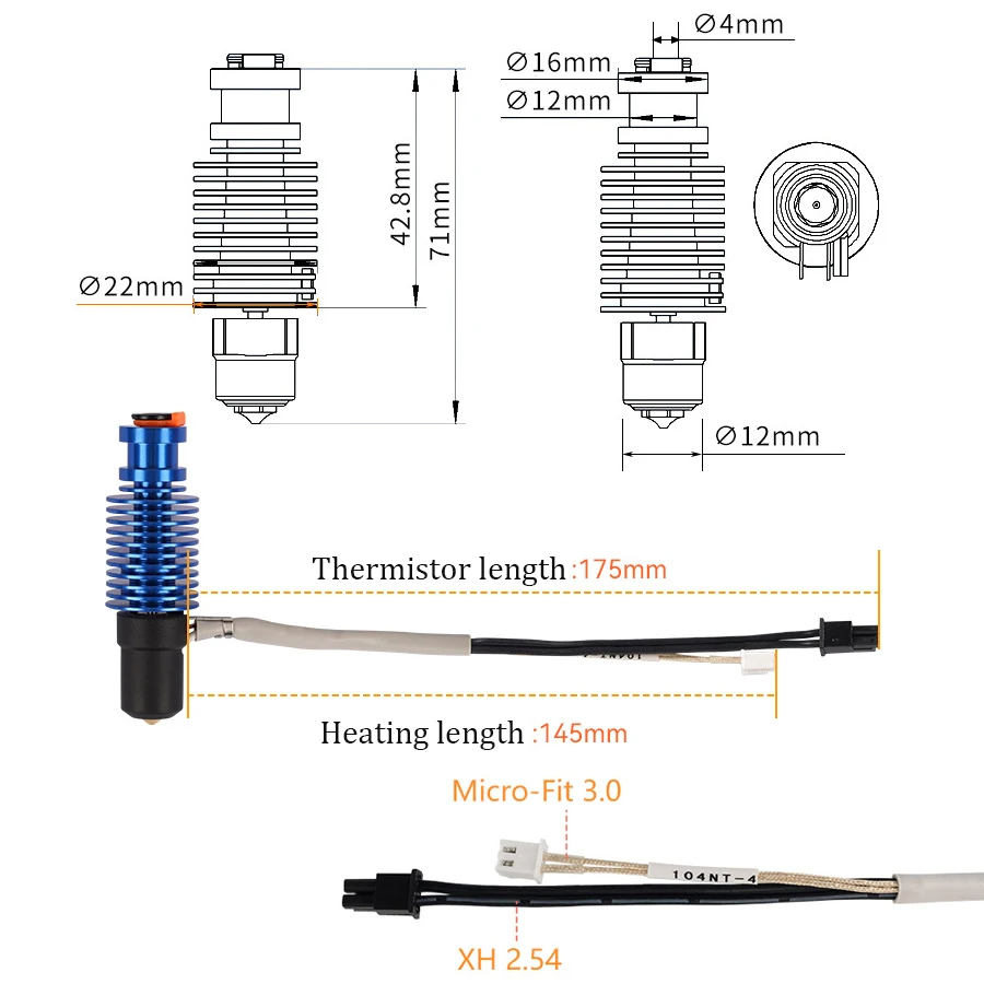 بركان Hotend E3D V6 24 فولت 50 - مراجعة 3D Printing Ender وسعره