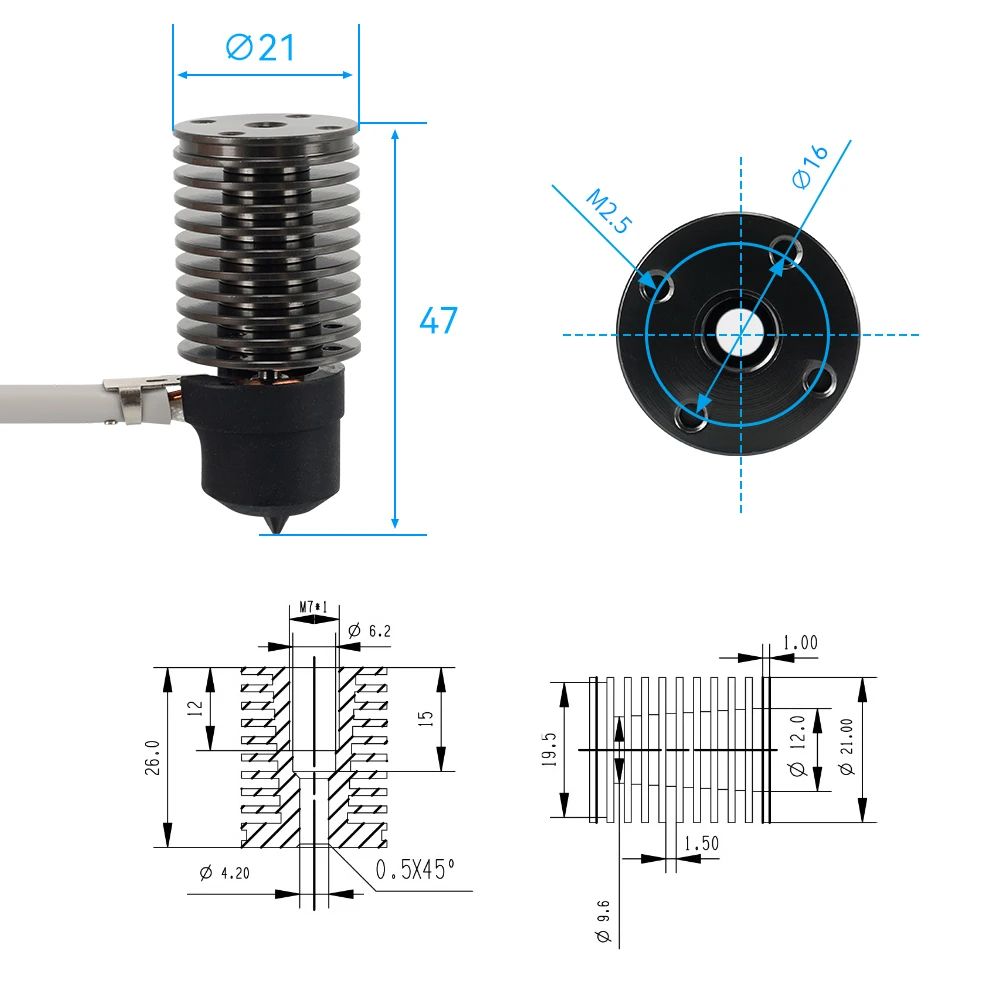 بركان Hotend E3D V6 24 فولت 50 - مراجعة 3D Printing Ender وسعره